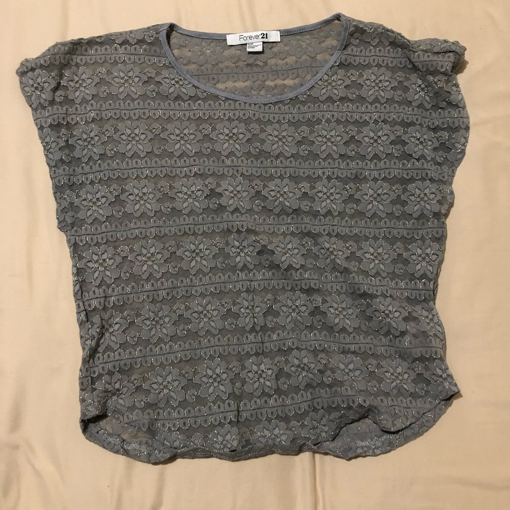 Grey lace forever 21 top